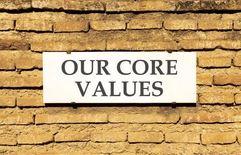Our core values words symbol. Concept words Our core values on beautiful wh.. Stock Photos
