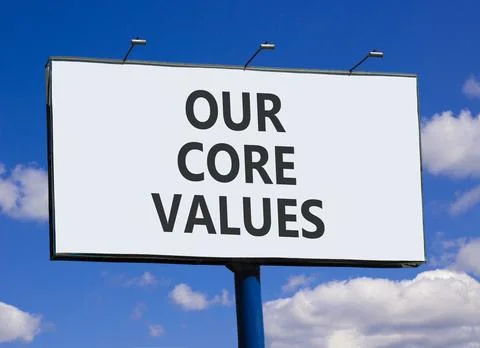 Our core values words symbol. Concept words Our core values on beautiful bi.. Stock Photos