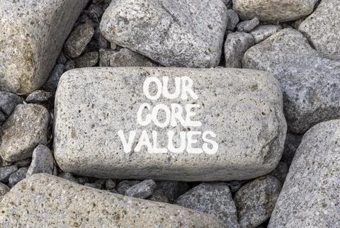 Our core values words symbol. Concept words Our core values on beautiful gr.. Stock Photos