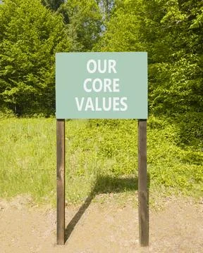 Our core values words symbol. Concept words Our core values on beautiful gr.. Stock Photos