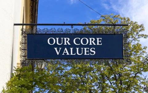 Our core values words symbol. Concept words Our core values on beautiful bl.. Photos