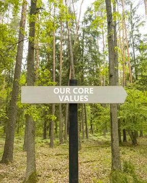 Our core values words symbol. Concept words Our core values on beautiful gr.. Stock Photos