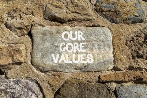 Our core values words symbol. Concept words Our core values on beautiful gr.. Stock Photos