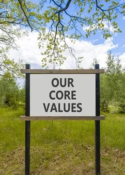 Our core values words symbol. Concept words Our core values on beautiful whit Stock Photos