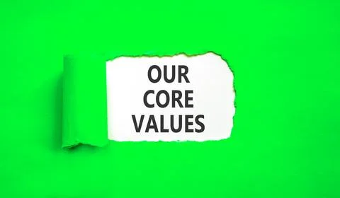 Our core values words symbol. Concept words Our core values on beautiful wh.. Stock Photos