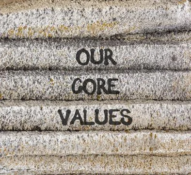 Our core values words symbol. Concept words Our core values on beautiful gr.. Stock Photos