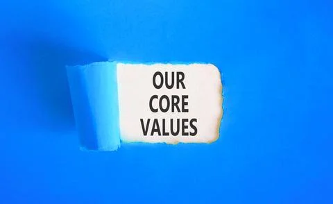 Our core values words symbol. Concept words Our core values on beautiful wh.. Stock Photos