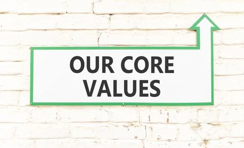 Our core values words symbol. Concept words Our core values on beautiful wh.. Stock Photos