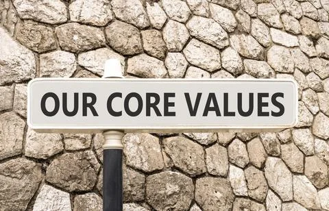 Our core values words symbol. Concept words Our core values on beautiful gr.. Stock Photos