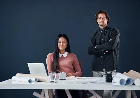 Our creativity and work ethic makes us the best. Portrait of two young Stock Photos