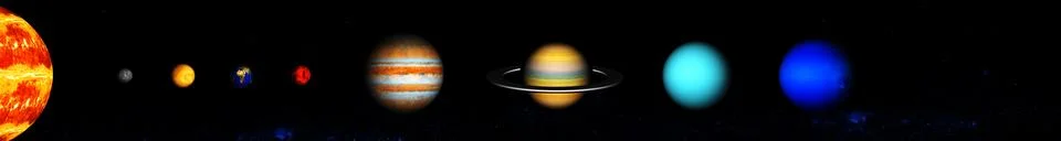 Our eight planets of the solar system Stock Illustration