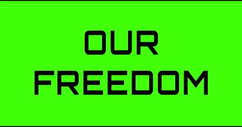 Our freedom text green screen, masked glitched effect. Stock Footage 132618754