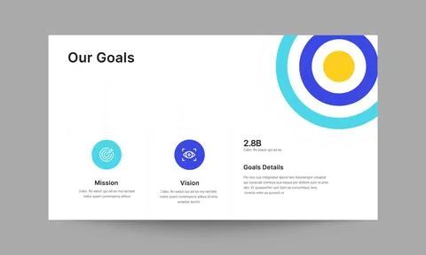 Our Goals Slide Presentation Template Business Targets and Objectives Design Stock Illustration