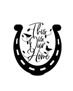 Our home, vector. Wording design, lettering. Minimalist poster design Stock Illustration
