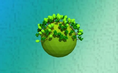 Our isolated planet with trees on a background Stock Illustration