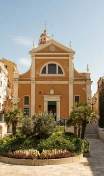The Our Lady of the Assumption Cathedral , Ajaccio city, Corsica island. Stock Photos