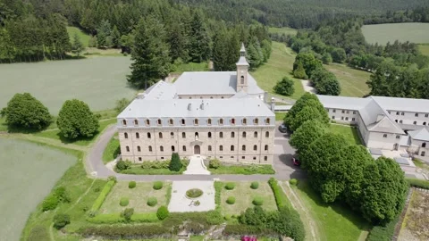 Our Lady of the Snows - View from Above of Abbey of Notre-Dame des Neiges Vídeo Stock 258576912