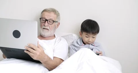 This is our life now, using laptop in bed. Stock Footage 105962665