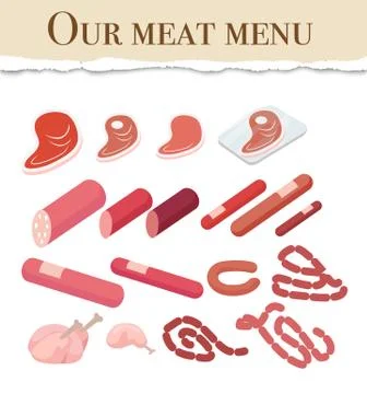 Our Meat Menu for Restaurant Vector Illustration Stock Illustration