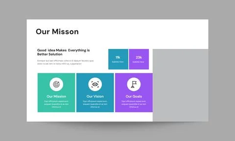 Our Mission Slide Presentation Template Modern Corporate Vision Design Stock Illustration