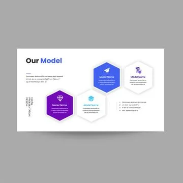 Our Model Slide Presentation Template with Modern Business Framework Design Stock Illustration