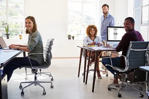 Our office layout improves productivity. Portrait of a team of colleagues Stock Photos