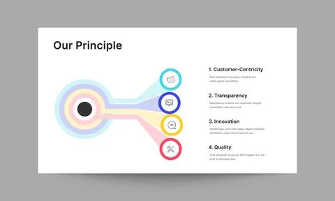 Our Principle Slide Presentation Template Business Core Values and Ethics D.. Stock Illustration