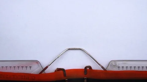 Our risks - phrase printed on an old typewriter in red letters, close up. Видео 126644389