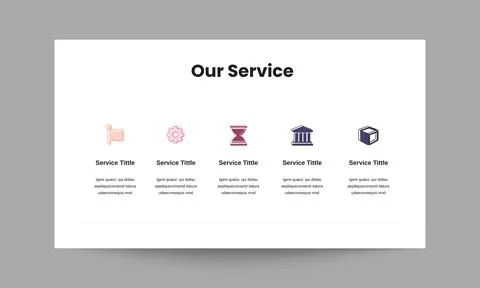 Our Service Presentation Slide Template for Corporate Business Solutions Stock Illustration