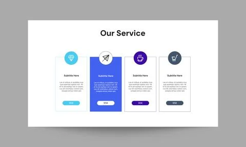 Our Service Slide Presentation Template | Professional Service Overview Desig Stock Illustration