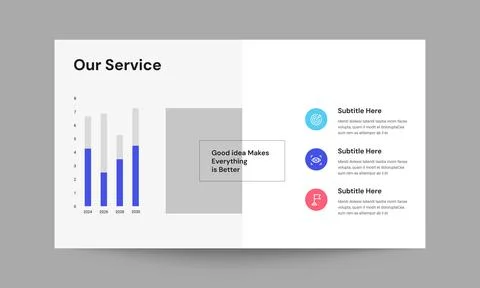 Our Service Slide Presentation Template Professional Service Overview Design Stock Illustration