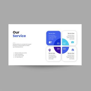 Our Services Slide Presentation Template with Modern Hexagon Layout for Bus.. 스톡 일러스트