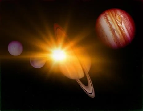 Our solar system in space Stock Photos