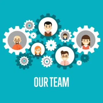 Our team banner. Teamwork concept. Stock Illustration