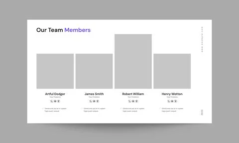 Our Team Members Slide Presentation Template Stock Illustration