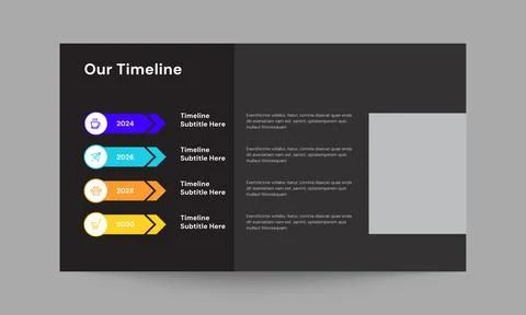 Our Timeline Slide Presentation Template Modern Corporate Milestones Design Stock Illustration