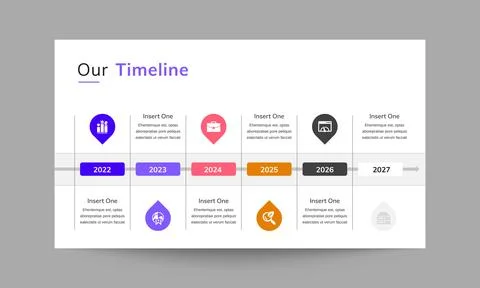 Our Timeline Slide Presentation Template Stock Illustration