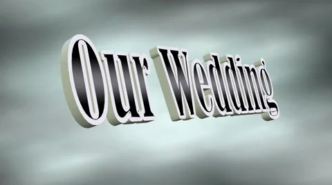 Our Wedding Rotating Cloudy Background 3D Text Animation Stock Footage 40156069