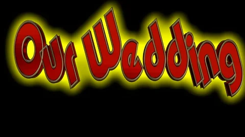 Our Wedding Rotation 3D Text Animation Stock Footage 40158140