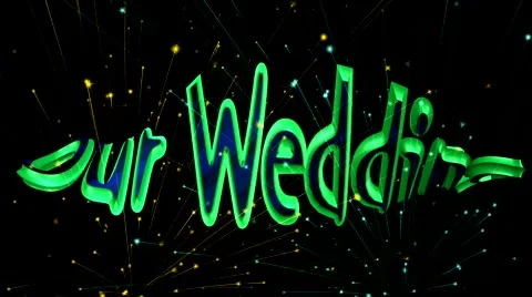 Our Wedding Twist 3D Text Animation Stock Footage 40157787