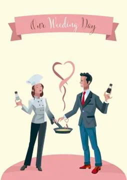 Our Weeding Day Invitation Illustrazione stock