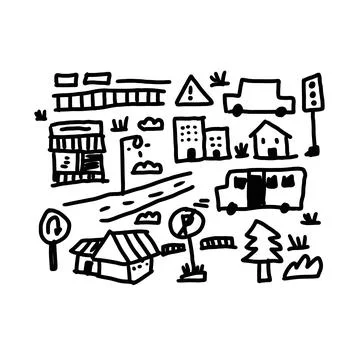 Our world doodle hand drawn Stockillustratie