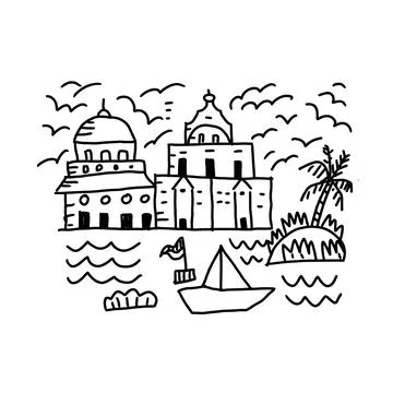 Our world doodle hand drawn Stockillustratie