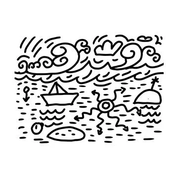 Our world doodle hand drawn Stockillustratie