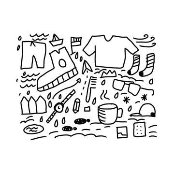 Our world doodle hand drawn Stockillustratie