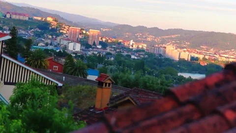 Ourense Panorama in Summer Stock Footage 78766991