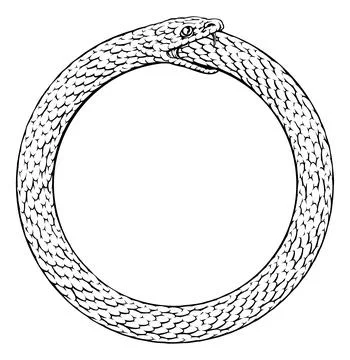 Ouroboros Circle Snake Eating Circular Tail Symbol Stock Illustration