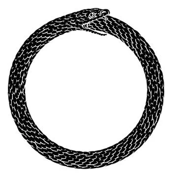 Ouroboros Circle Snake Eating Circular Tail Symbol Stock Illustration