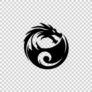 Ouroboros Dragon Circle Logo Design Stock Illustration
