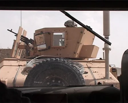 Out of base with Humvees Stock Footage 986270